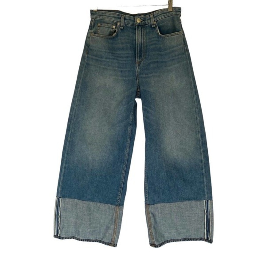 rag & bone Blue Wide-Leg Jeans